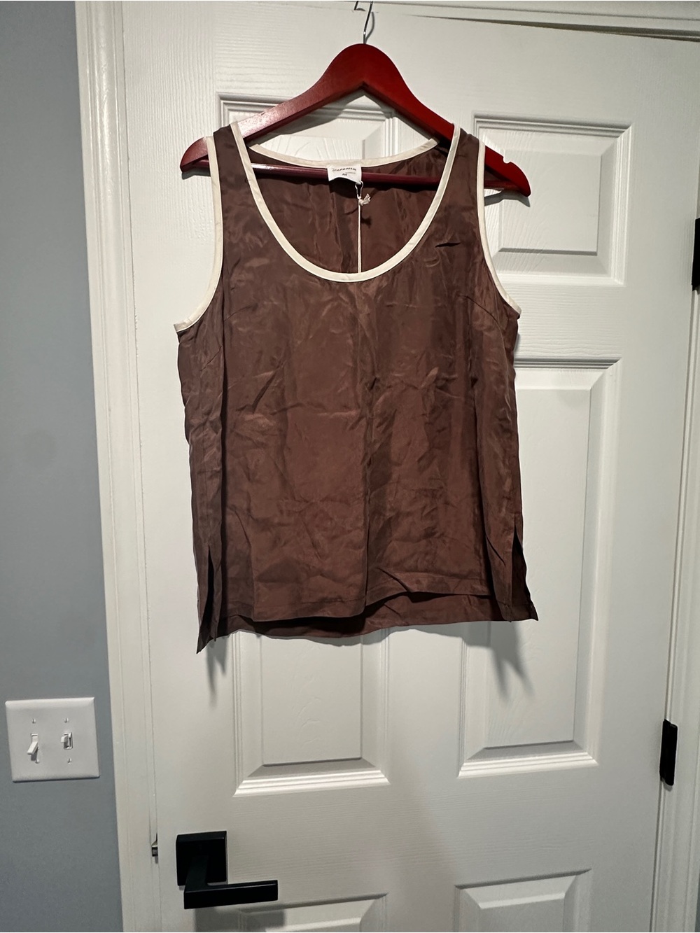 Classic Brown Tank with Cream Trim — Casual Women's Shell